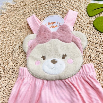 Banho de Sol Bordado - Ursinha Fofinha - Rose